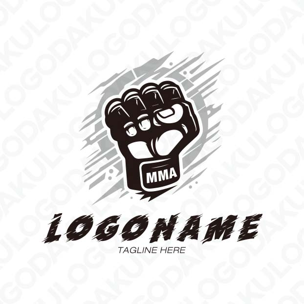 MMAのオープンフィンガーグローブのロゴ