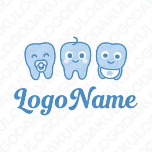 「キャラ歯トリオ」子どもと通えるファミリー歯科ロゴ